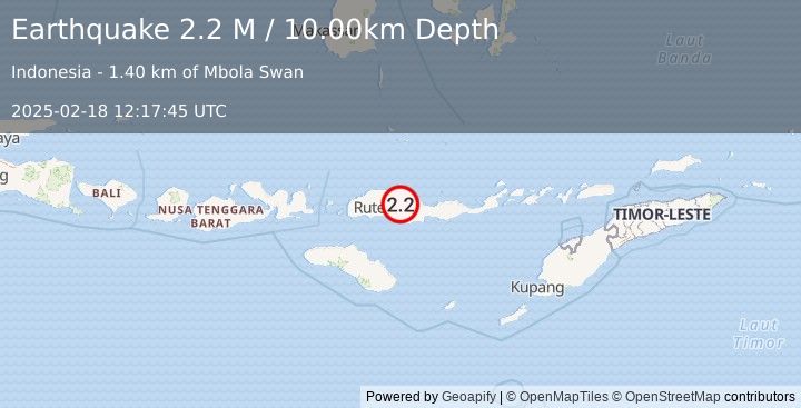 Earthquake Flores Region, Indonesia (2.2 M) (2025-02-18 12:17:45 UTC)