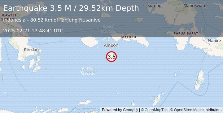 Earthquake Banda Sea (3.5 M) (2025-02-21 17:48:41 UTC)