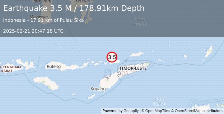 Earthquake Banda Sea (3.5 M) (2025-02-21 20:47:18 UTC)