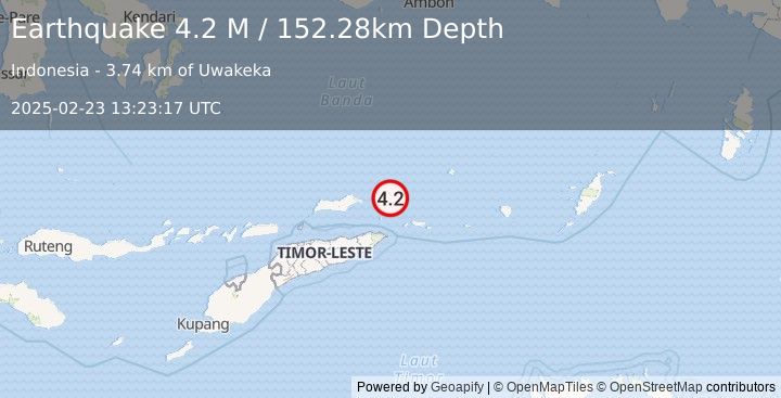 Earthquake Banda Sea (4.2 M) (2025-02-23 13:23:17 UTC)