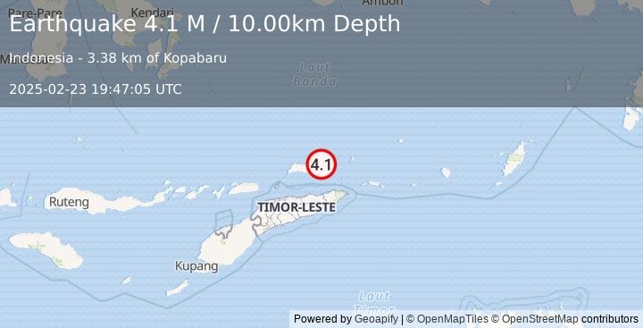 Earthquake Banda Sea (4.1 M) (2025-02-23 19:47:05 UTC)