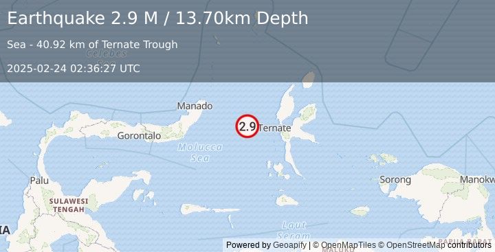 Earthquake Northern Molucca Sea (2.9 M) (2025-02-24 02:36:27 UTC)