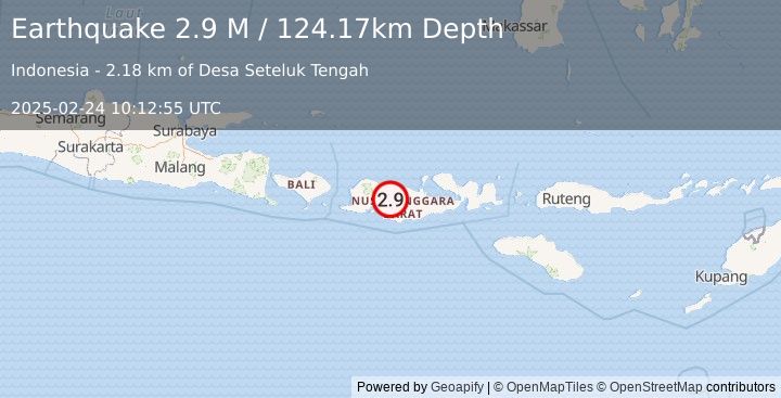 Earthquake Sumbawa Region, Indonesia (2.9 M) (2025-02-24 10:12:55 UTC)