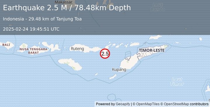 Earthquake Flores Region, Indonesia (2.5 M) (2025-02-24 19:45:51 UTC)