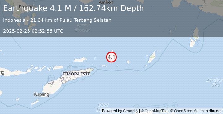 Earthquake Banda Sea (4.1 M) (2025-02-25 02:52:56 UTC)