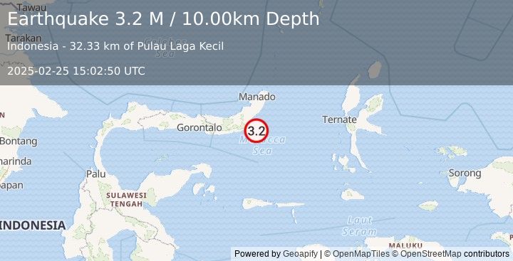 Earthquake Northern Molucca Sea (3.1 M) (2025-02-25 15:02:01 UTC)