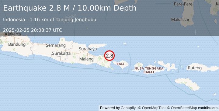 Earthquake Bali Sea (2.8 M) (2025-02-25 20:08:37 UTC)