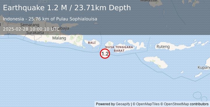 Earthquake Sumbawa Region, Indonesia (1.2 M) (2025-02-28 10:00:10 UTC)