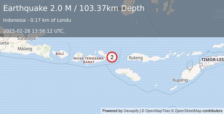 Earthquake Sumbawa Region, Indonesia (2.0 M) (2025-02-28 13:56:12 UTC)