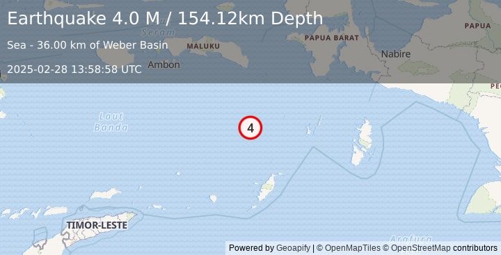 Earthquake Banda Sea (4.0 M) (2025-02-28 13:58:58 UTC)