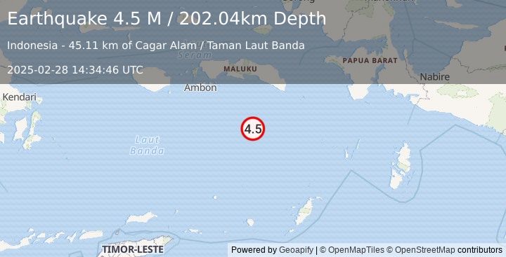 Earthquake Banda Sea (4.5 M) (2025-02-28 14:34:46 UTC)