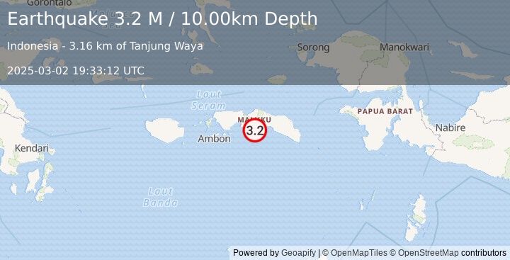 Earthquake Seram, Indonesia (3.2 M) (2025-03-02 19:33:12 UTC)