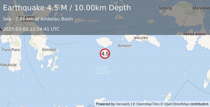 Earthquake Banda Sea (4.5 M) (2025-03-03 10:54:41 UTC)