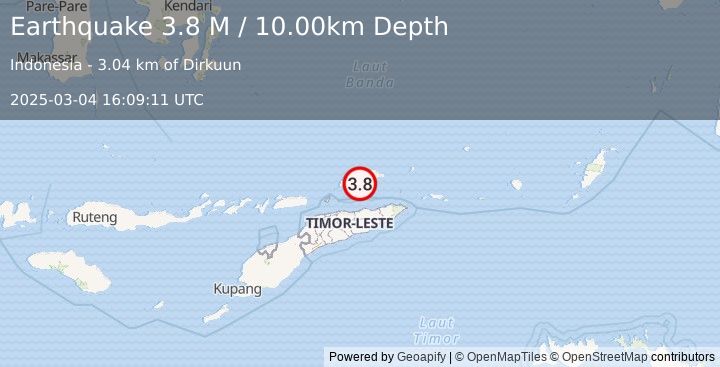 Earthquake Banda Sea (3.8 M) (2025-03-04 16:09:11 UTC)