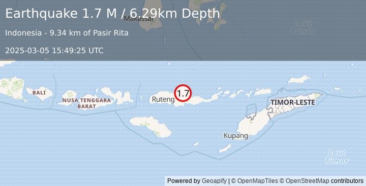 Earthquake Flores Region, Indonesia (1.7 M) (2025-03-05 15:49:25 UTC)