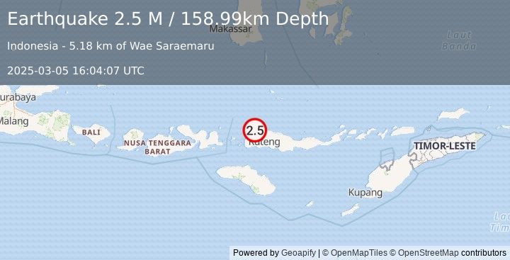 Earthquake Flores Region, Indonesia (2.5 M) (2025-03-05 16:04:07 UTC)