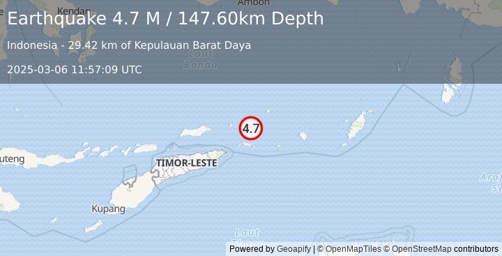 Earthquake Banda Sea (4.7 M) (2025-03-06 11:57:09 UTC)