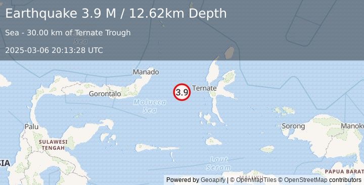 Earthquake Northern Molucca Sea (3.8 M) (2025-03-06 20:13:26 UTC)