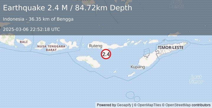 Earthquake Savu Sea (2.4 M) (2025-03-06 22:52:18 UTC)