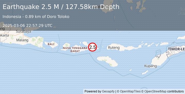 Earthquake Sumbawa Region, Indonesia (2.5 M) (2025-03-06 22:57:29 UTC)