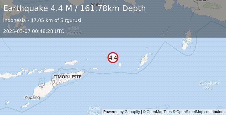 Earthquake Banda Sea (4.4 M) (2025-03-07 00:48:28 UTC)