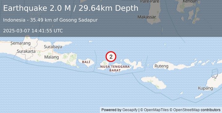 Earthquake Bali Sea (2.0 M) (2025-03-07 14:41:55 UTC)