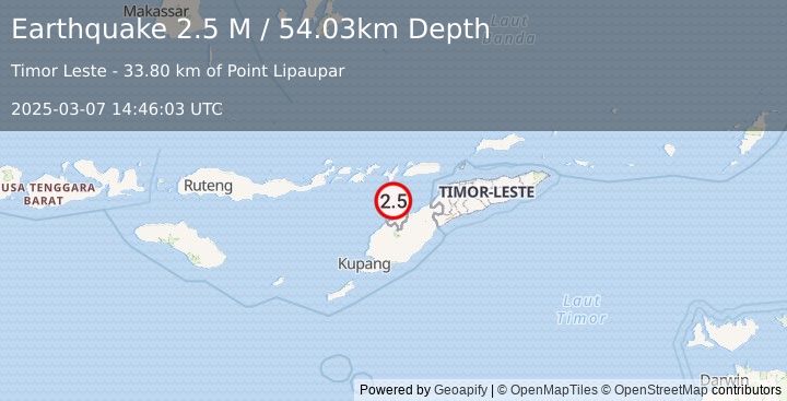 Earthquake Timor Region (2.5 M) (2025-03-07 14:46:03 UTC)