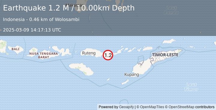 Earthquake Flores Region, Indonesia (1.2 M) (2025-03-09 14:17:13 UTC)