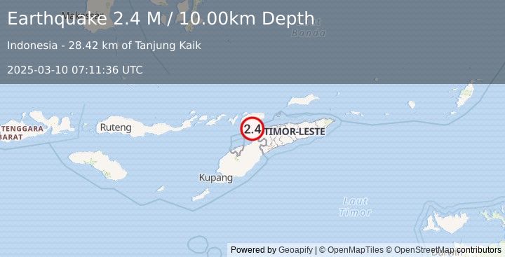 Earthquake Timor Region (2.4 M) (2025-03-10 07:11:36 UTC)