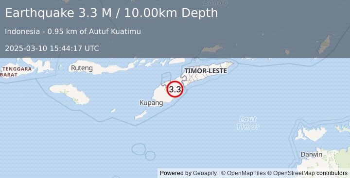 Earthquake Timor Region (3.3 M) (2025-03-10 15:44:17 UTC)