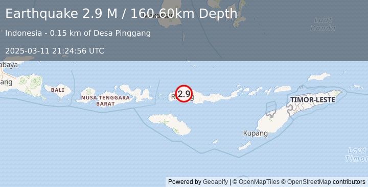 Earthquake Flores Region, Indonesia (2.9 M) (2025-03-11 21:24:56 UTC)