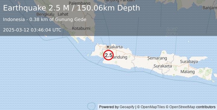 Earthquake Java, Indonesia (2.5 M) (2025-03-12 03:46:04 UTC)