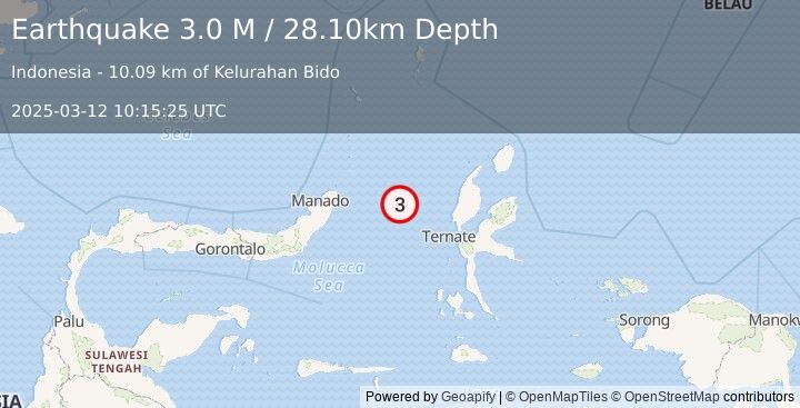 Earthquake Northern Molucca Sea (3.0 M) (2025-03-12 10:15:25 UTC)