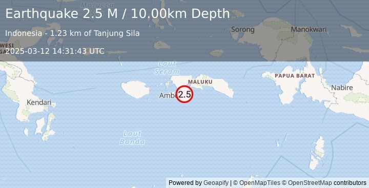 Earthquake Seram, Indonesia (2.5 M) (2025-03-12 14:31:43 UTC)