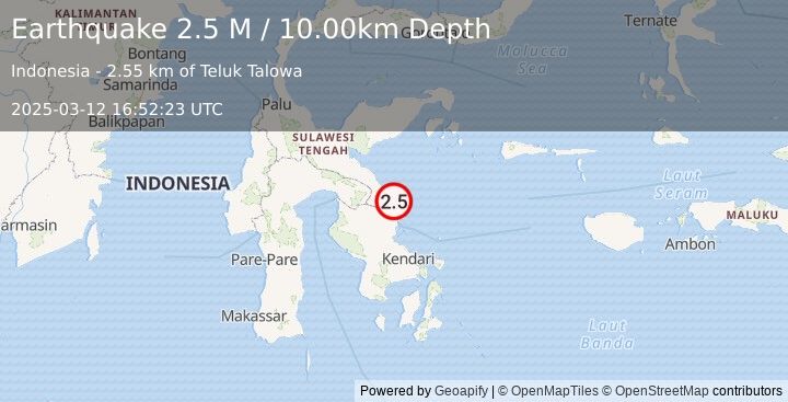 Earthquake Sulawesi, Indonesia (2.5 M) (2025-03-12 16:52:23 UTC)