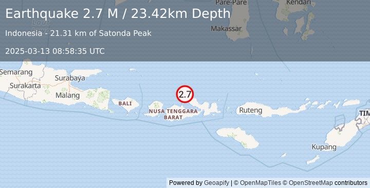 Earthquake Bali Sea (2.7 M) (2025-03-13 08:58:35 UTC)