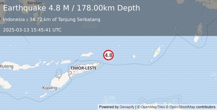 Earthquake Banda Sea (4.8 M) (2025-03-13 15:45:41 UTC)