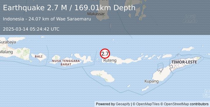 Earthquake Flores Region, Indonesia (3.1 M) (2025-03-14 05:24:41 UTC)