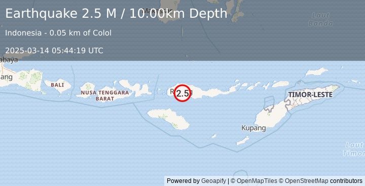 Earthquake Flores Region, Indonesia (2.5 M) (2025-03-14 05:44:19 UTC)