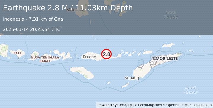 Earthquake Flores Region, Indonesia (2.8 M) (2025-03-14 20:25:54 UTC)