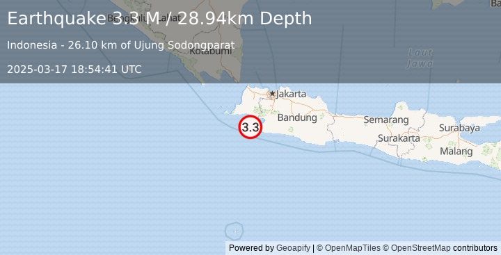 Earthquake Java, Indonesia (3.3 M) (2025-03-17 18:54:41 UTC)