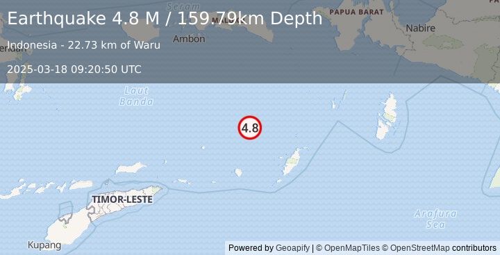 Earthquake Banda Sea (4.9 M) (2025-03-18 09:20:51 UTC)