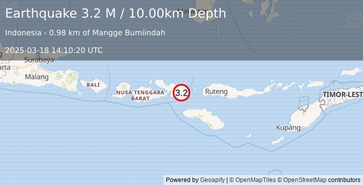 Earthquake Sumbawa Region, Indonesia (3.2 M) (2025-03-18 14:10:20 UTC)