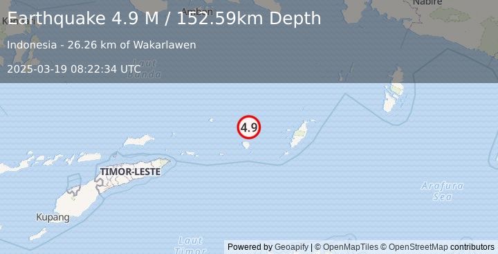 Earthquake Banda Sea (4.9 M) (2025-03-19 08:22:34 UTC)