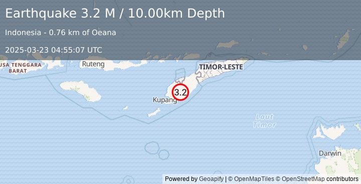 Earthquake Timor Region (3.2 M) (2025-03-23 04:55:07 UTC)