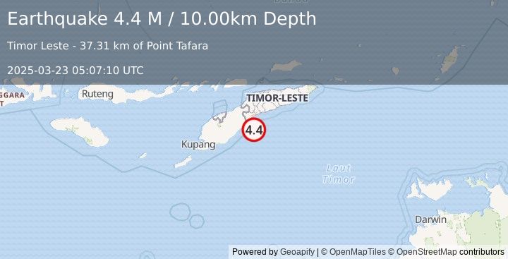 Earthquake Timor Region (4.4 M) (2025-03-23 05:07:10 UTC)