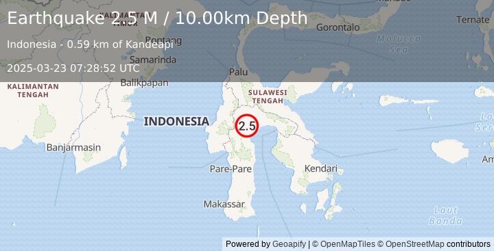 Earthquake Sulawesi, Indonesia (2.5 M) (2025-03-23 07:28:52 UTC)