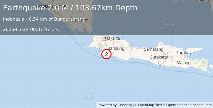 Earthquake Java, Indonesia (2.0 M) (2025-03-24 00:37:47 UTC)