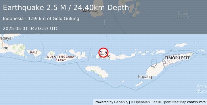 Earthquake Flores Region, Indonesia (2.5 M) (2025-05-01 04:03:57 UTC)
