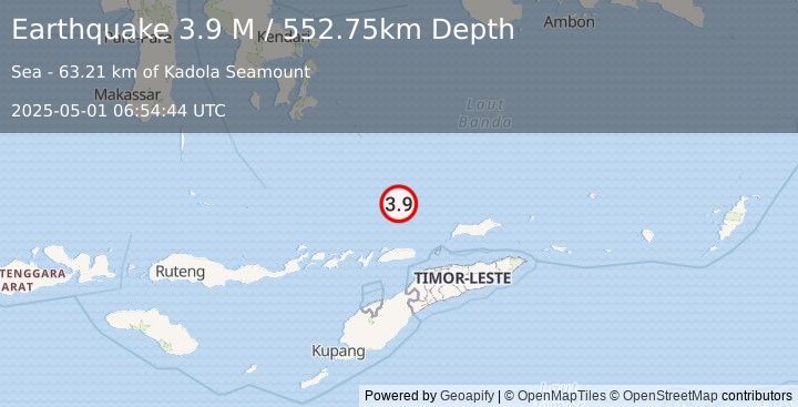 Earthquake Banda Sea (3.9 M) (2025-05-01 06:54:44 UTC)